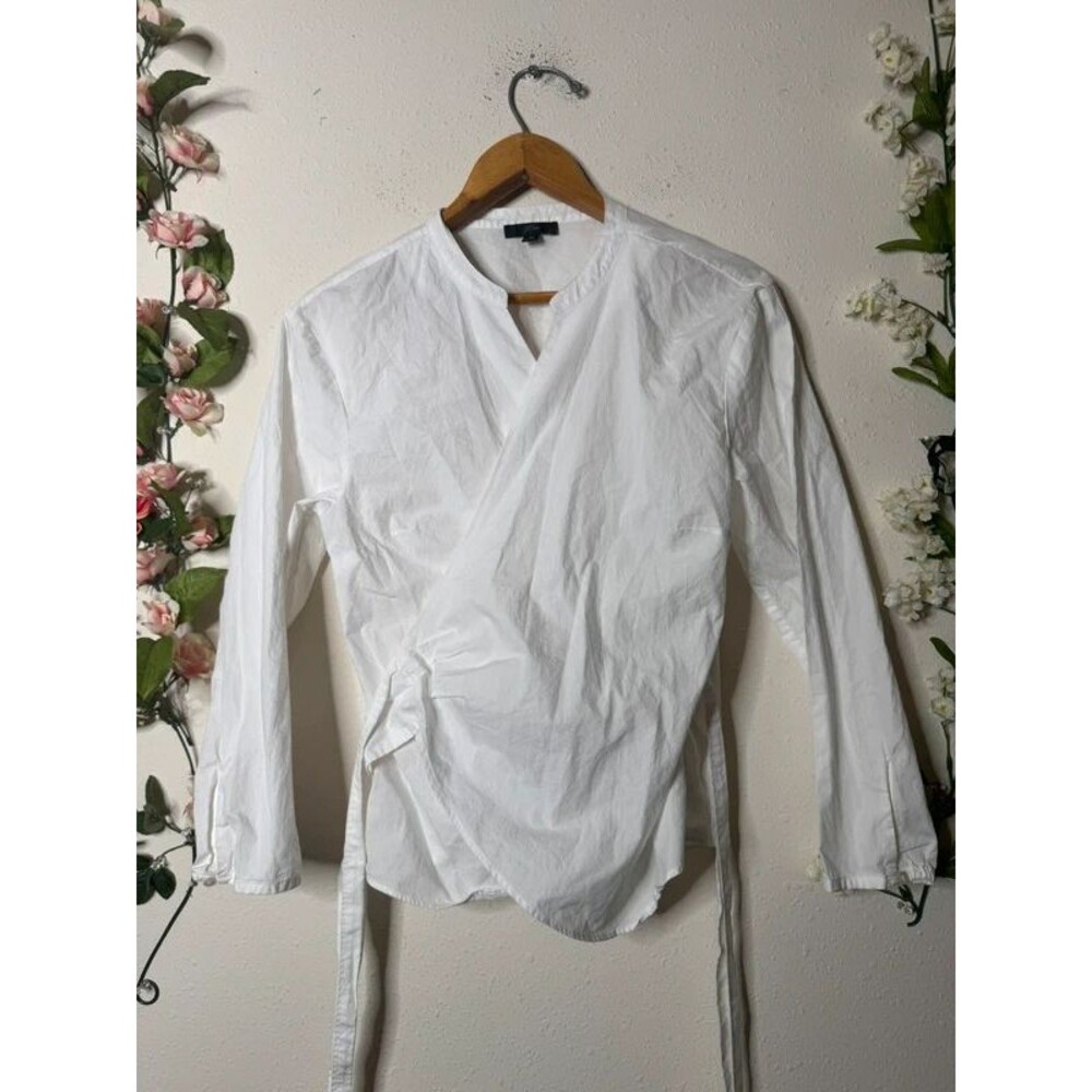 J.Crew white wrap blouse size m